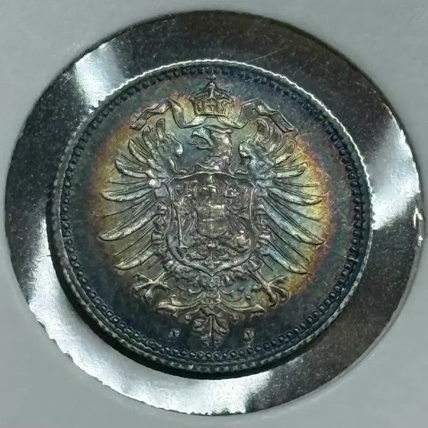 [BUNJANG] 1875 German Empire 20 Pfennig Silver Coin / 1875년 독일제국 20페니히 아름다운 토닝은화