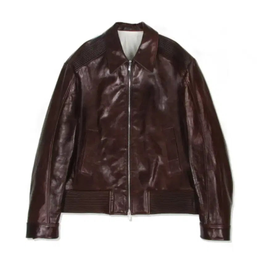 [BUNJANG] STU Leather Jacket Brown / stu 가죽자켓