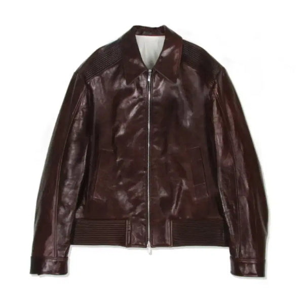 [BUNJANG] STU Leather Jacket Brown / stu 가죽자켓