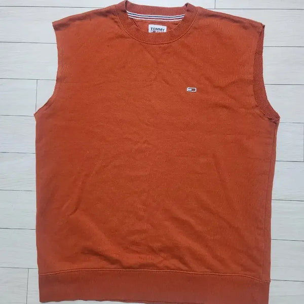 [BUNJANG] Tommy Hilfiger Sleeveless Sweatshirt Orange / 타미힐피거 민소매 맨투맨 오렌지