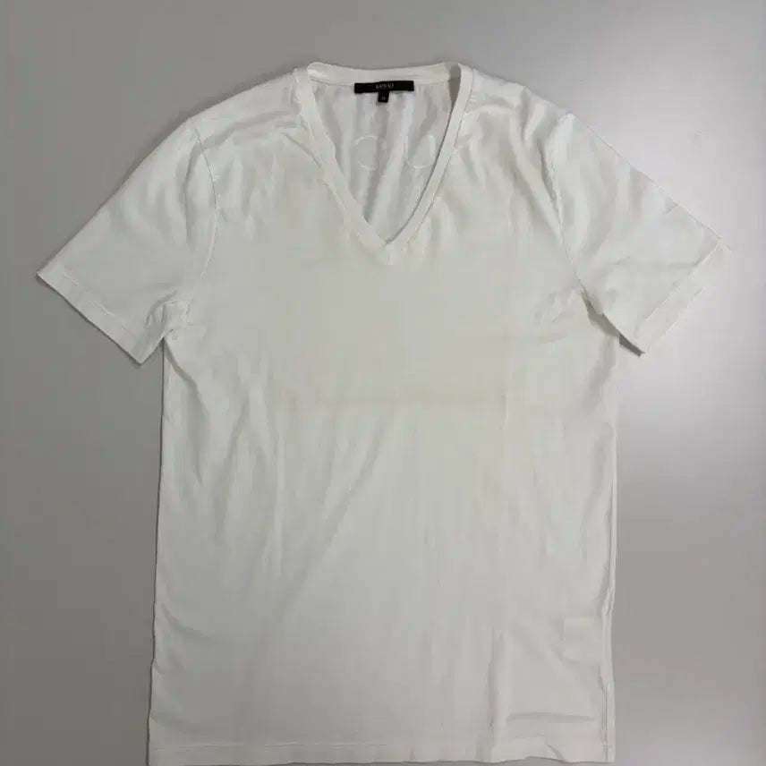 [BUNJANG] Gucci V-Neck White T-Shirt / [정품] 구찌 브이넥 화이트 티셔츠