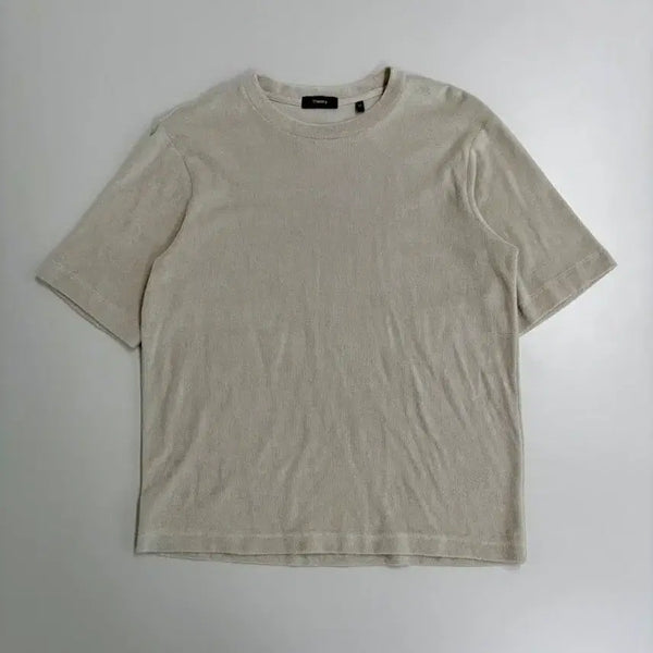 [BUNJANG] Theory Terry Round Short-Sleeve T-Shirt Beige / [정품] 띠어리 테리 라운드 반팔 티셔츠 베이지