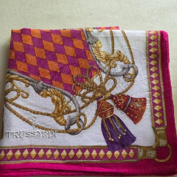 [BUNJANG] Trussardi Silk Scarf Handkerchief / 트루사르디 스카프 손수건