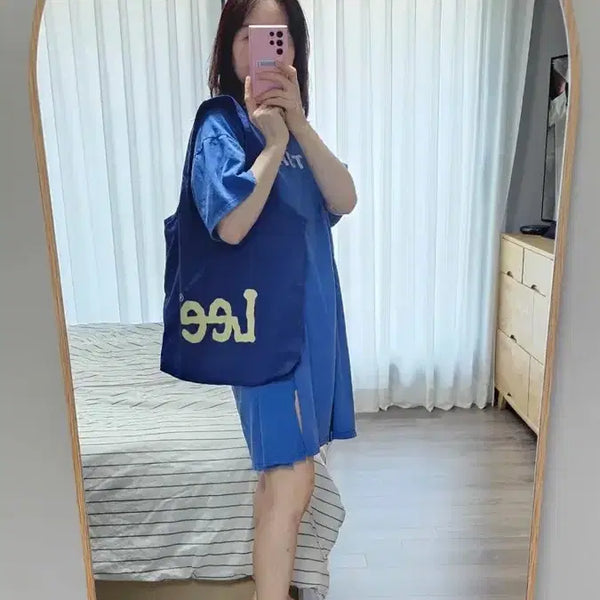 [BUNJANG] Lee Nylon Hobo Eco Bag Navy / lee 포켓터블 나일론 호보 에코백 네이비