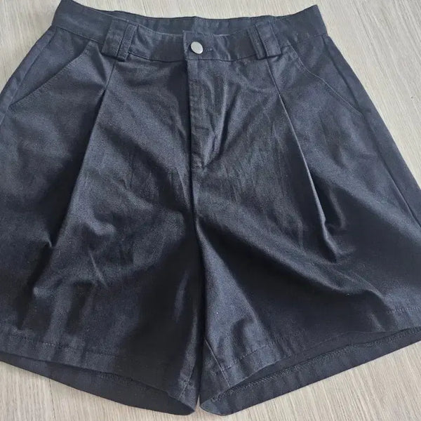 [BUNJANG] Pin Tuck Black Shorts / 새상품) 핀턱 검정 반바지