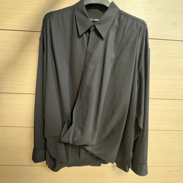[BUNJANG] Songzio Homme Black Bias Drape Shirt / 송지오 옴므 블랙 셔츠