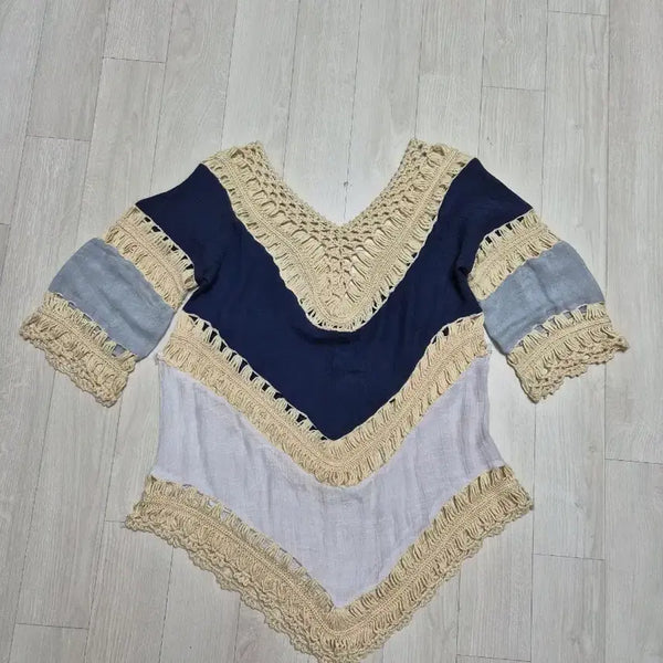 [BUNJANG] Patchwork Short-Sleeve T-Shirt / 패치워크 반팔 티셔츠