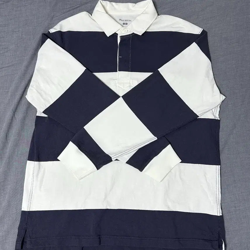 [BUNJANG] Uniqlo x JW Anderson Oversized Rugby Stripe Polo Shirt / 유니클로 JW앤더슨 오버사이즈 러거 스트라이프 폴로 셔츠