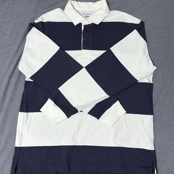 [BUNJANG] Uniqlo x JW Anderson Oversized Rugby Stripe Polo Shirt / 유니클로 JW앤더슨 오버사이즈 러거 스트라이프 폴로 셔츠