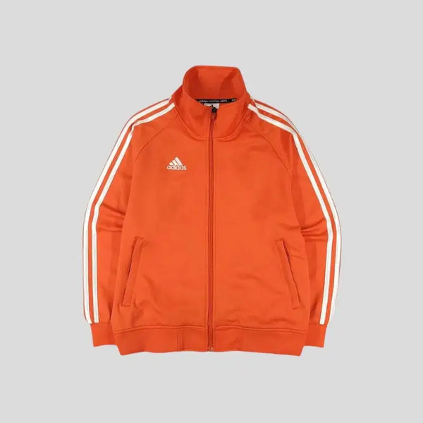 [BUNJANG] Adidas Raglan Track Top Zip-Up Jersey - Orange/White, Size S / 아디다스 마샬아츠 오렌지 화이트 배색 로고 삼선 레글런 트랙탑 집업 져지 S