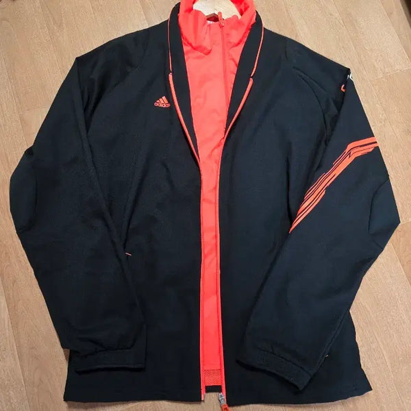 [BUNJANG] Adidas Black Orange Color Block Training Jacket / 아디다스 검정 오렌지 배색 트레이닝 자켓