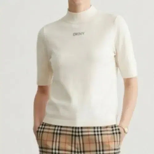 [BUNJANG] DKNY Short Sleeve Knit Ivory / DKNY 반팔 니트 아이보리