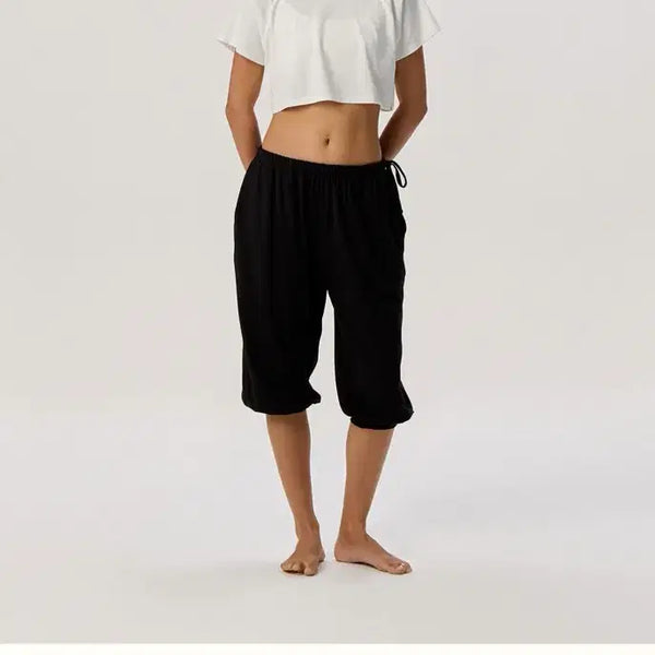 [BUNJANG] Budimoodra Shirring Half Pants - Black / 부디무드라 Shirring half pants_Black