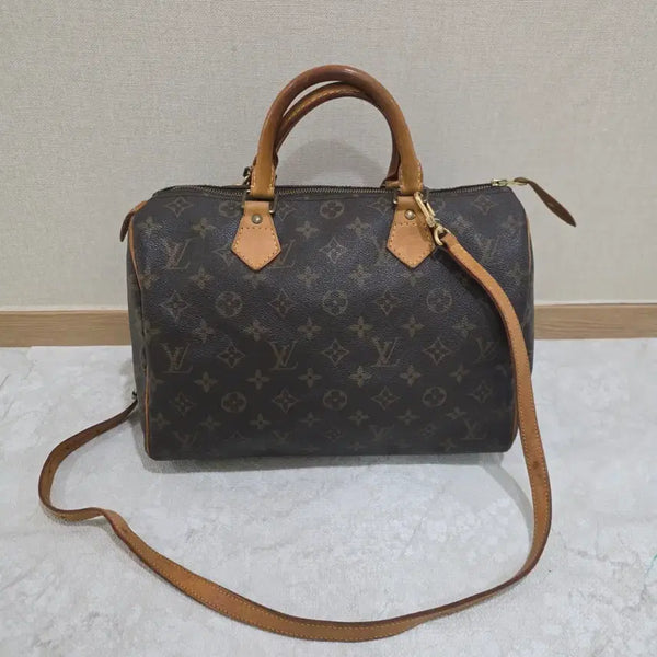 [BUNJANG] Louis Vuitton Speedy 30 Monogram Canvas Bag with Strap / 루이비통 정품 스피디 30 정품스트랩포함