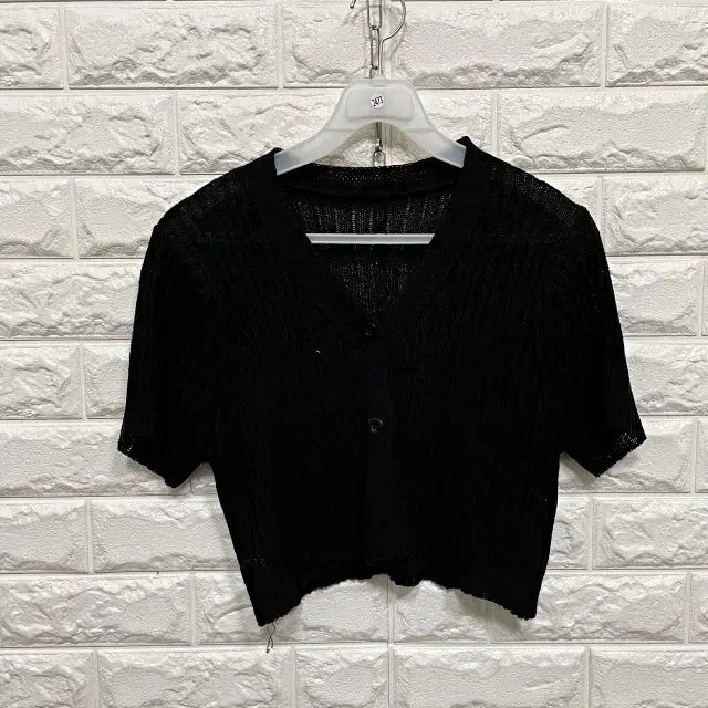 [BUNJANG] Short Sleeve Knit Cardigan / 2473) 반팔 니트 가디건