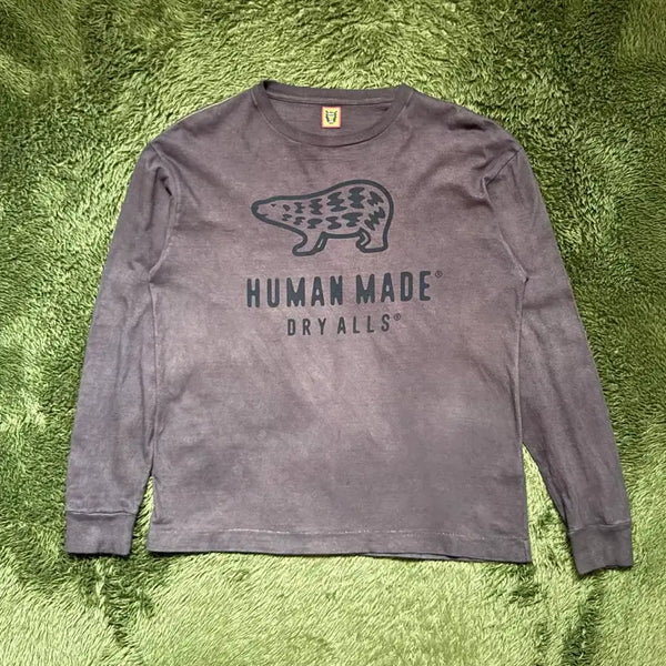 [BUNJANG] Human Made Polar Bear Hand-Dyed Soft Touch Cotton Long Sleeve / [S] 휴먼메이드 폴라 베어 핸드 다잉 소프트 터치 코튼 롱슬리브