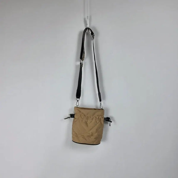 [BUNJANG] Zara Quilted Drawstring Bucket Crossbody Bag Beige / 자라 누빔 퀼팅 복조리 크로스백 버킷백 베이지 260710