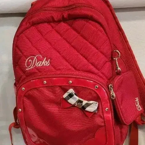 [BUNJANG] Daks Women's Quilted Backpack with Ribbon Detail / 닥스 여성 백팩 레드