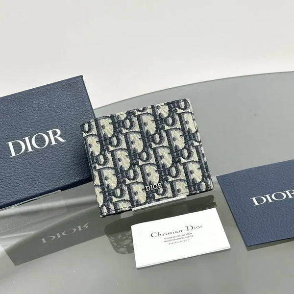 [BUNJANG] Dior Jacquard Bifold Wallet Beige (New) / 디올 자카드 반지갑 베이지 (새상품)