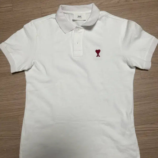 [BUNJANG] AMI Heart Logo Short Sleeve Polo Shirt White / 아미 하트 로고 반팔 카라티 화이트