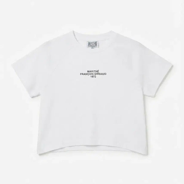 [BUNJANG] Marithe Francois Girbaud White Cropped T-Shirt S / 마리떼 프랑소와 저버 화이트 크롭 반팔티 S