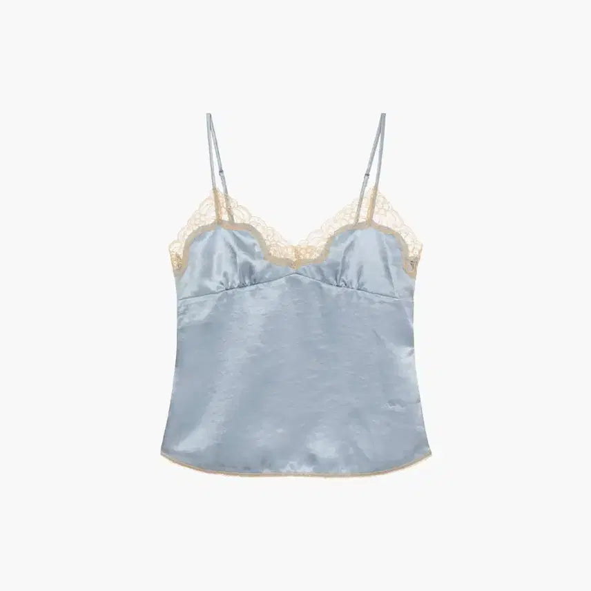 [BUNJANG] Magishwood Lace Sleeveless Top Sky Blue / 새상품) 마지셔우드 레이스 슬리브리스 탑 스카이블루