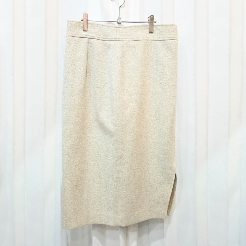 [BUNJANG] 19s 28-inch Beige Wool Blend A-Line Skirt / 19s 28인치 모조에스핀 베이지 울 스커트 C508