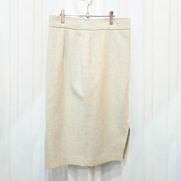 [BUNJANG] 19s 28-inch Beige Wool Blend A-Line Skirt / 19s 28인치 모조에스핀 베이지 울 스커트 C508