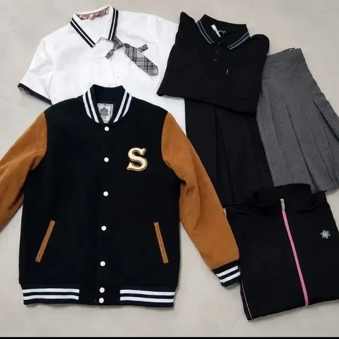 [BUNJANG] School Uniform Set: Jumper, Shirt, Skirt, Training Clothes / 교복 세트  점퍼 셔츠 치마 트레이닝복
