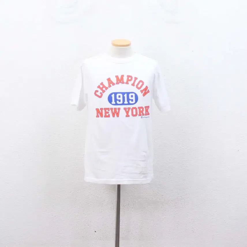 [BUNJANG] Champion Men's Round Neck T-Shirt White Size M / [정품] 챔피온(Champion) 남성 라운드 티셔츠 신상 M 정인샵