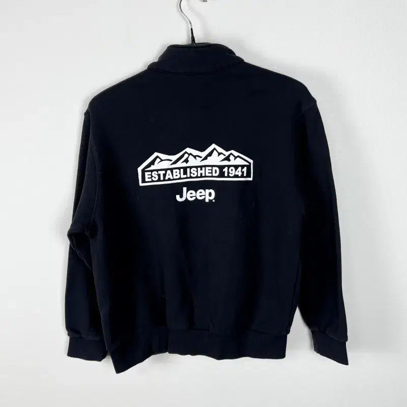 [BUNJANG] Jeep Women's Brushed Half-Zip Long-Sleeve T-Shirt Black Size S / 지프/기모 하프집업 긴팔 티 남S 90/라덴