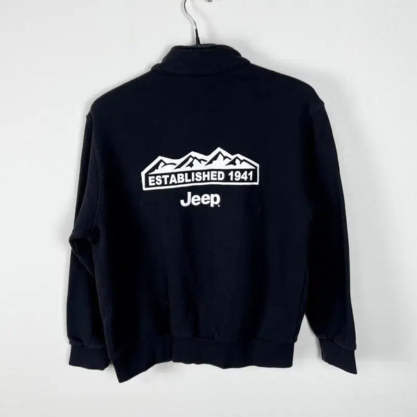 [BUNJANG] Jeep Women's Brushed Half-Zip Long-Sleeve T-Shirt Black Size S / 지프/기모 하프집업 긴팔 티 남S 90/라덴