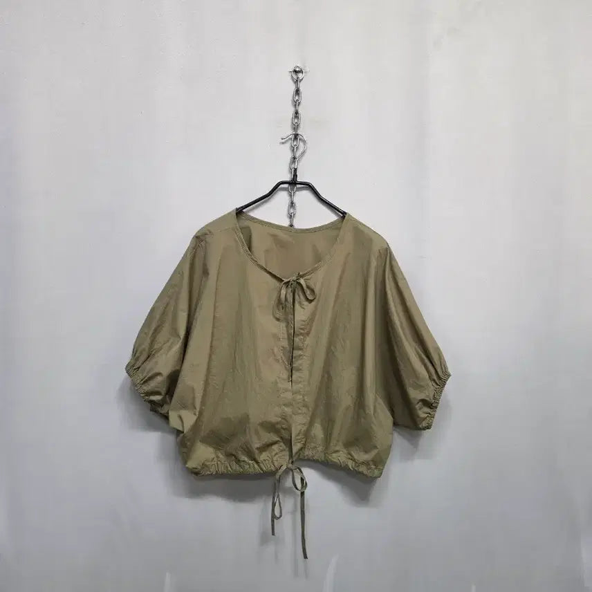 [BUNJANG] Crisp Puff Cropped Blouse / 바스락 퍼프 크롭 블라우스