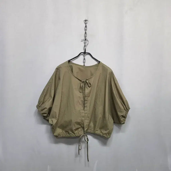 [BUNJANG] Crisp Puff Cropped Blouse / 바스락 퍼프 크롭 블라우스
