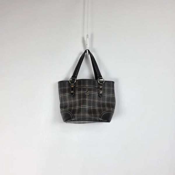 [BUNJANG] Beanpole Black Check Tote Bag / 빈폴 블랙 체크 토트백 260710