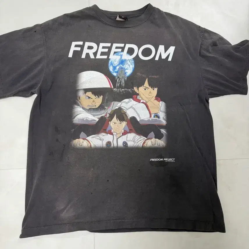 [BUNJANG] Saint Michael x Freedom Collaboration T-Shirt Black XL / 세인트 마이클 x 프리덤 티셔츠 블랙 XL