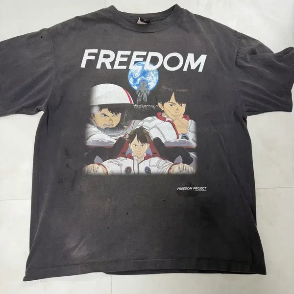 [BUNJANG] Saint Michael x Freedom Collaboration T-Shirt Black XL / 세인트 마이클 x 프리덤 티셔츠 블랙 XL