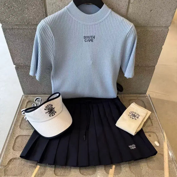 [BUNJANG] South Cape Women's Golf Apparel Short Sleeve Sweater / #사우스케이프 #SOUTHCAPE 여성골프의류