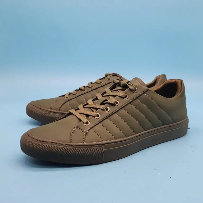 [BUNJANG] Pedro Olive Green Leather Sneakers (Size 255) / l 페드로 올리브 그린 가죽 스니커즈 255