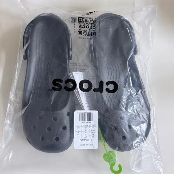 [BUNJANG] Crocs Classic Ballet Flat Black 240 / 크록스 클래식 발레 플랫 블랙 240 새상품 / 지비츠도 추가로 드림