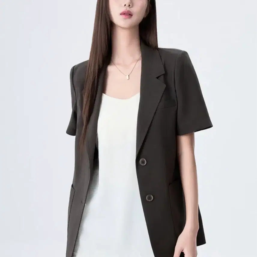 [BUNJANG] Mixxo Wrinkle-Free Oversized Short-Sleeve Blazer / Mixxo 링클프리 오버핏 반팔자켓