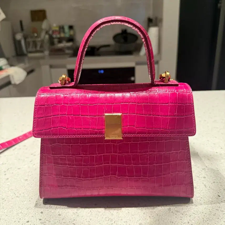 [BUNJANG] Couronne Rhea Mini Tote Bag Hot Pink / 쿠론 리아 미니 토트백 상태좋음 핫핑크