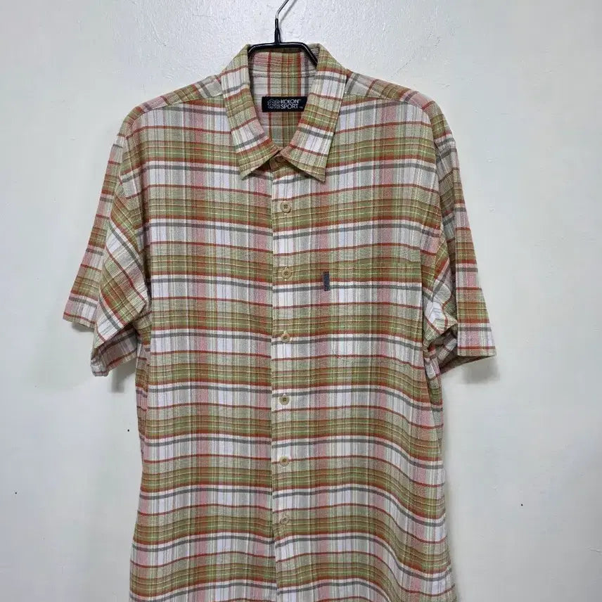 [BUNJANG] Kolon Sport Checked Short Sleeve Shirt / 코오롱스포츠  체크 반팔 셔츠.260707