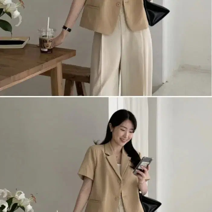 [BUNJANG] Moabine Short Jacket Beige / 모아빈 자켓