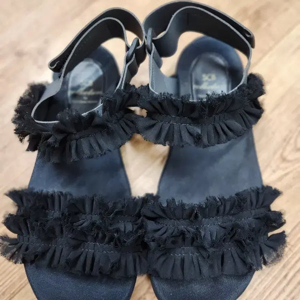[BUNJANG] SUECOMMA BONNIE Frill Detail Sandals Black / 슈콤마보니샌달