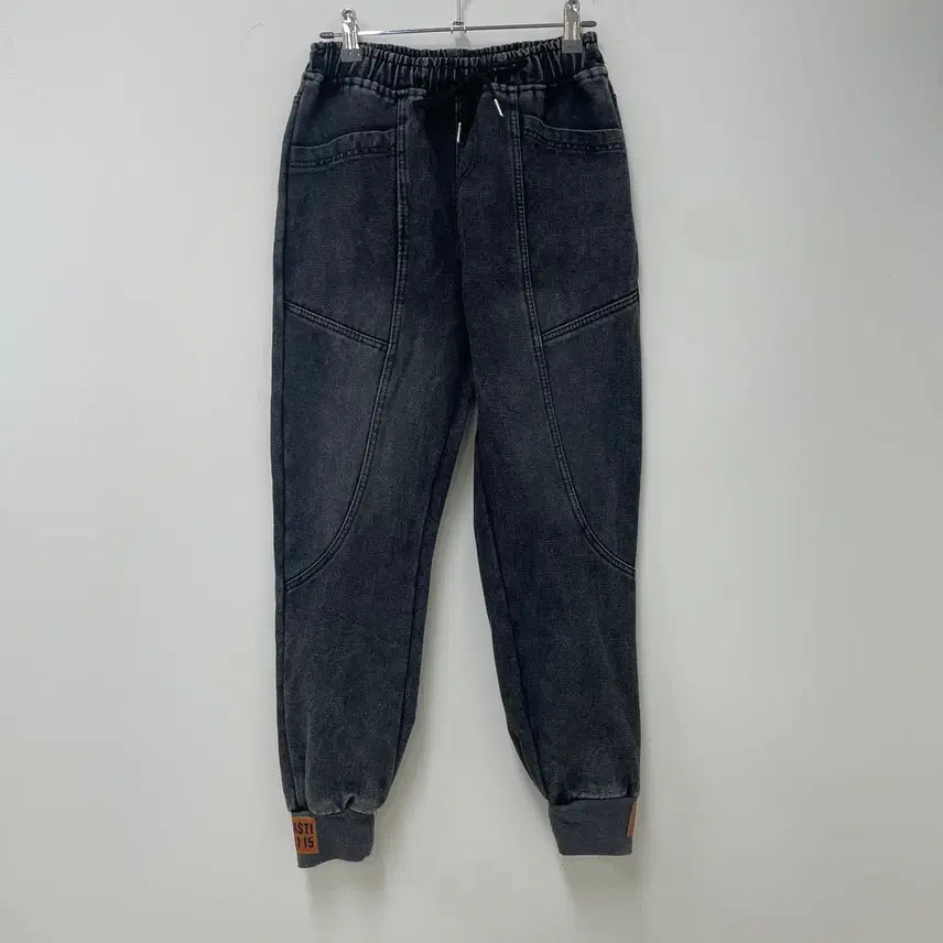 [BUNJANG] Vintage Black Denim Banding Jogger Pants - Size S / 빈티지 흑청 데님 밴딩 조거팬츠 S