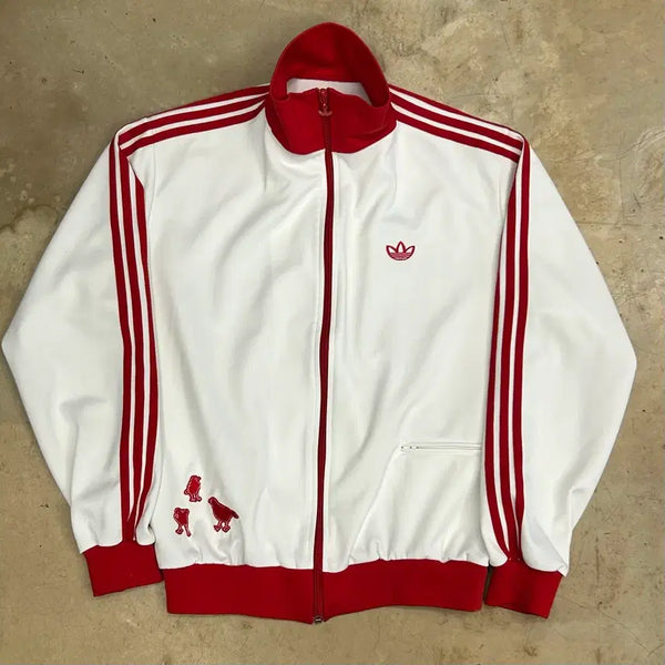 [BUNJANG] Adidas Tokyo White Printing Track Top - Medium / 아디다스 도쿄 화이트 프린팅 트랙탑 M