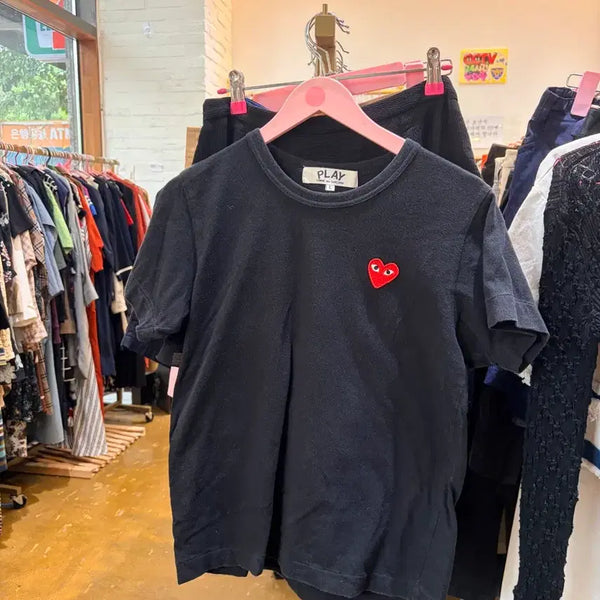 [BUNJANG] Comme des Garçons PLAY Black Heart T-Shirt / 꼼데가르송 플레이 반팔티 블랙