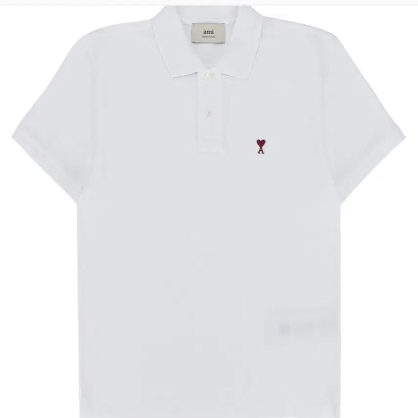[BUNJANG] AMI Logo Polo Shirt White / 아미 카라티