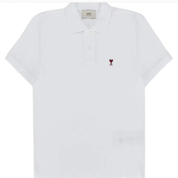 [BUNJANG] AMI Logo Polo Shirt White / 아미 카라티